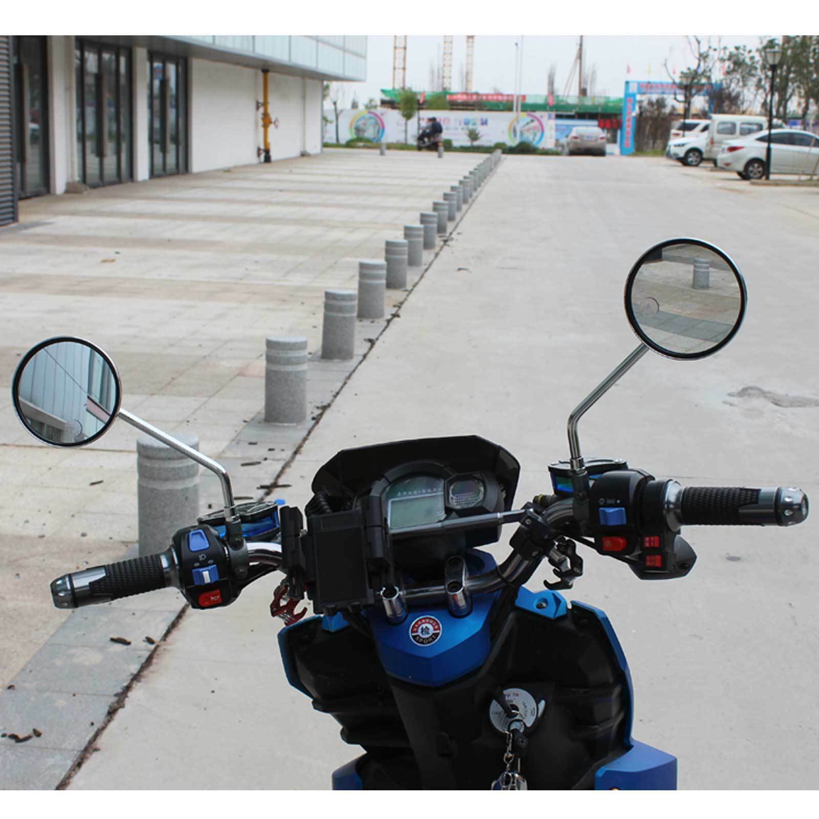 2x 10mm Chrome Round Motorcycle Rearview Mirrors For Triumph Bonneville T100 DM
