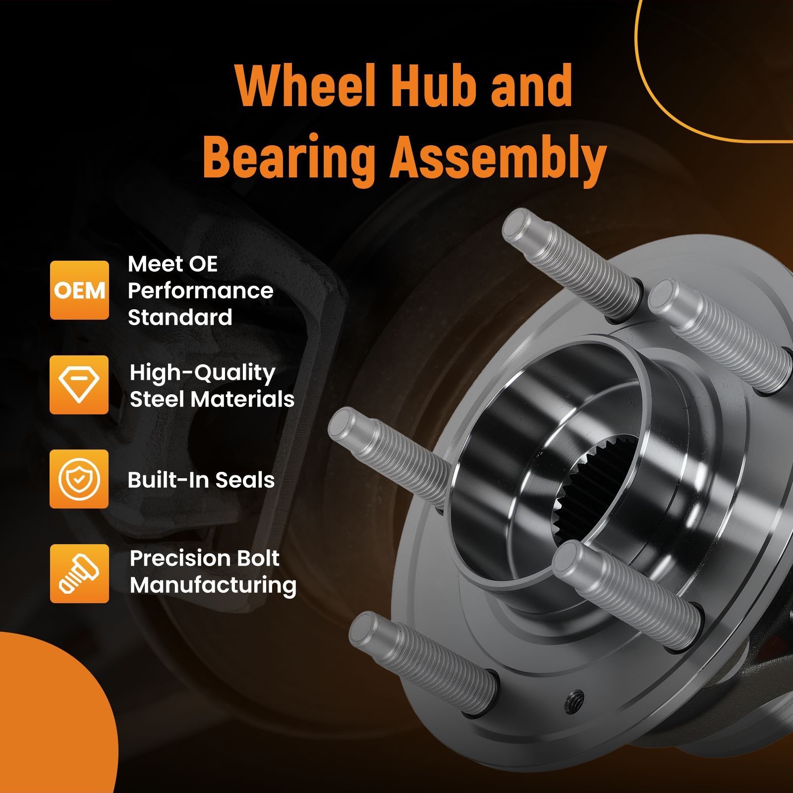 1pc Front Wheel Bearing Hub Assembly for GMC Terrain SLE SLT 2018-2022
