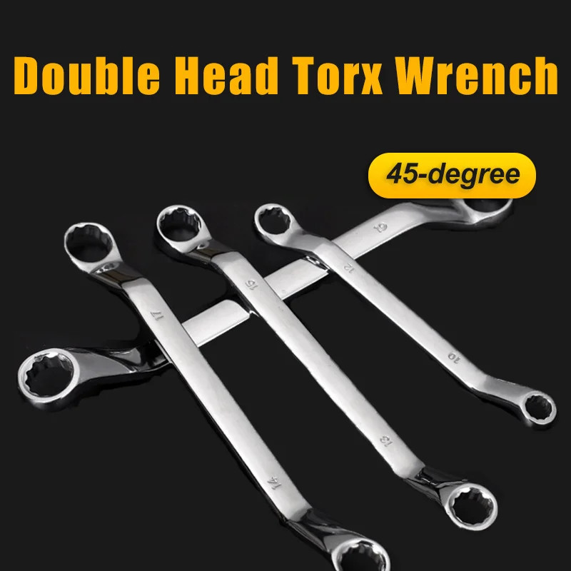 Premium Chrome Vanadium steel Tools 75-Degree Deep Offset Double Box End Wrench