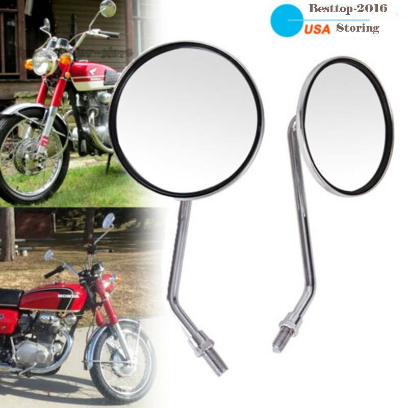 Chrome Round Rearview Side Mirror for Motorcycle10mm/M10 Honda 1977-1978 CB750F2