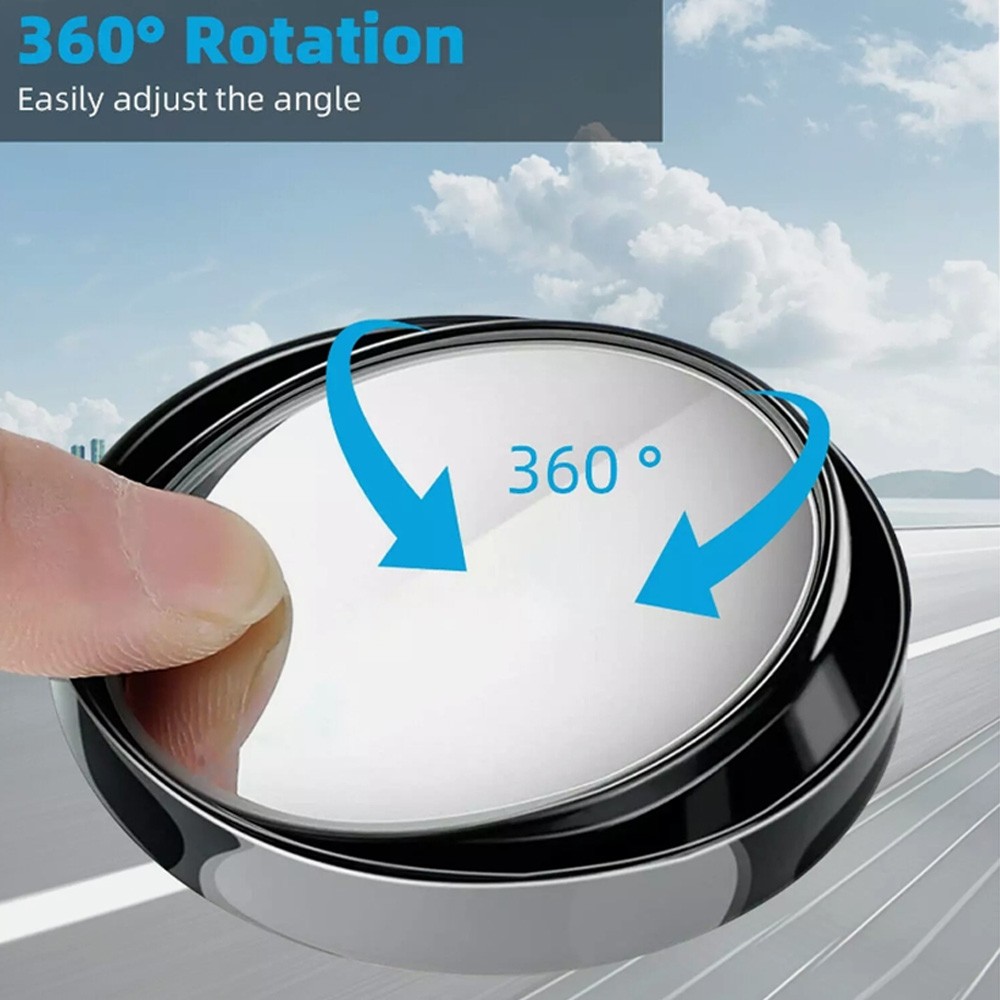 2Pc Blind Spot Mirrors Round HD Glass Side for Car Convex 360° Rear View Mirro