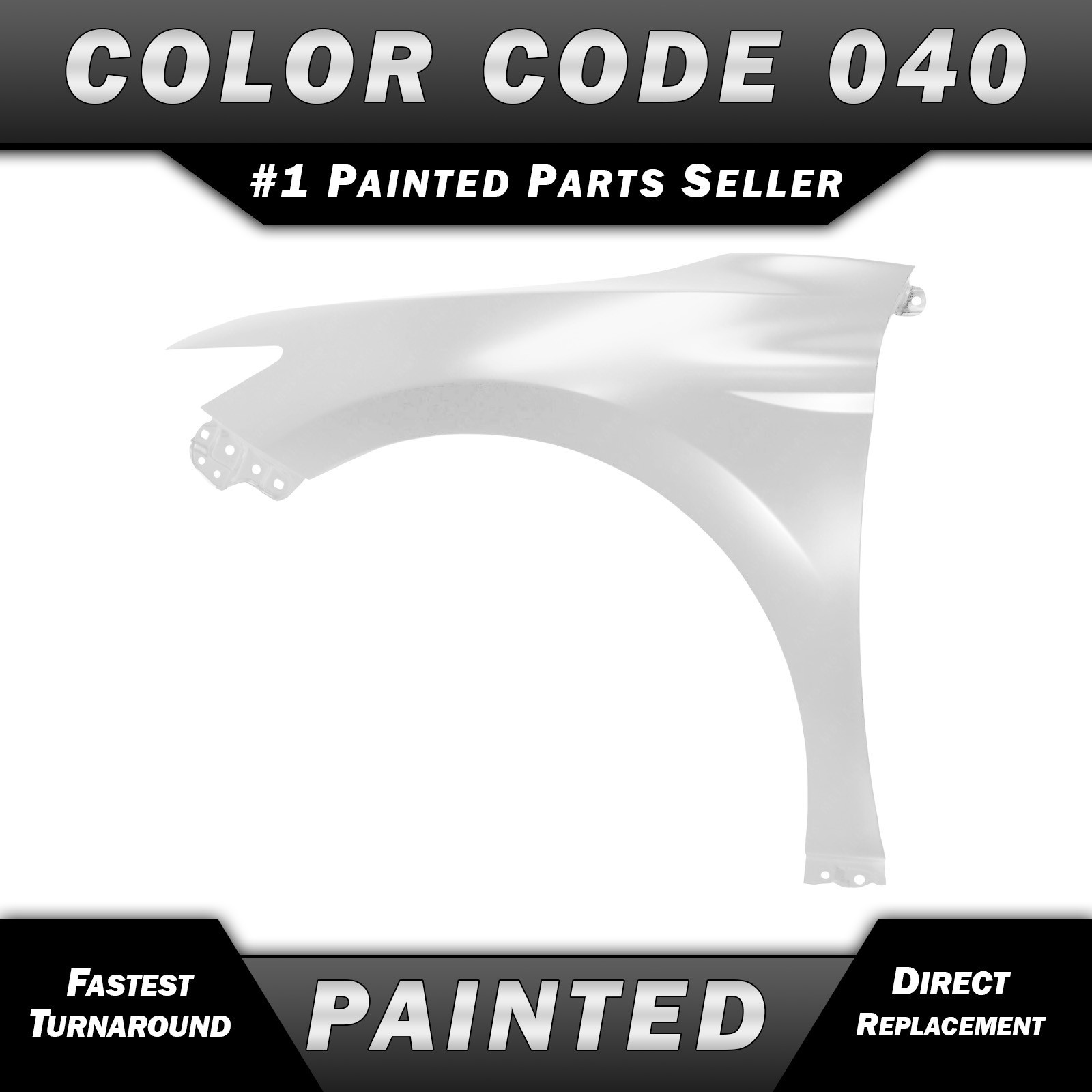 NEW Painted To Match *040 – White* Front Left Fender for 2018-2024 Toyota Camry