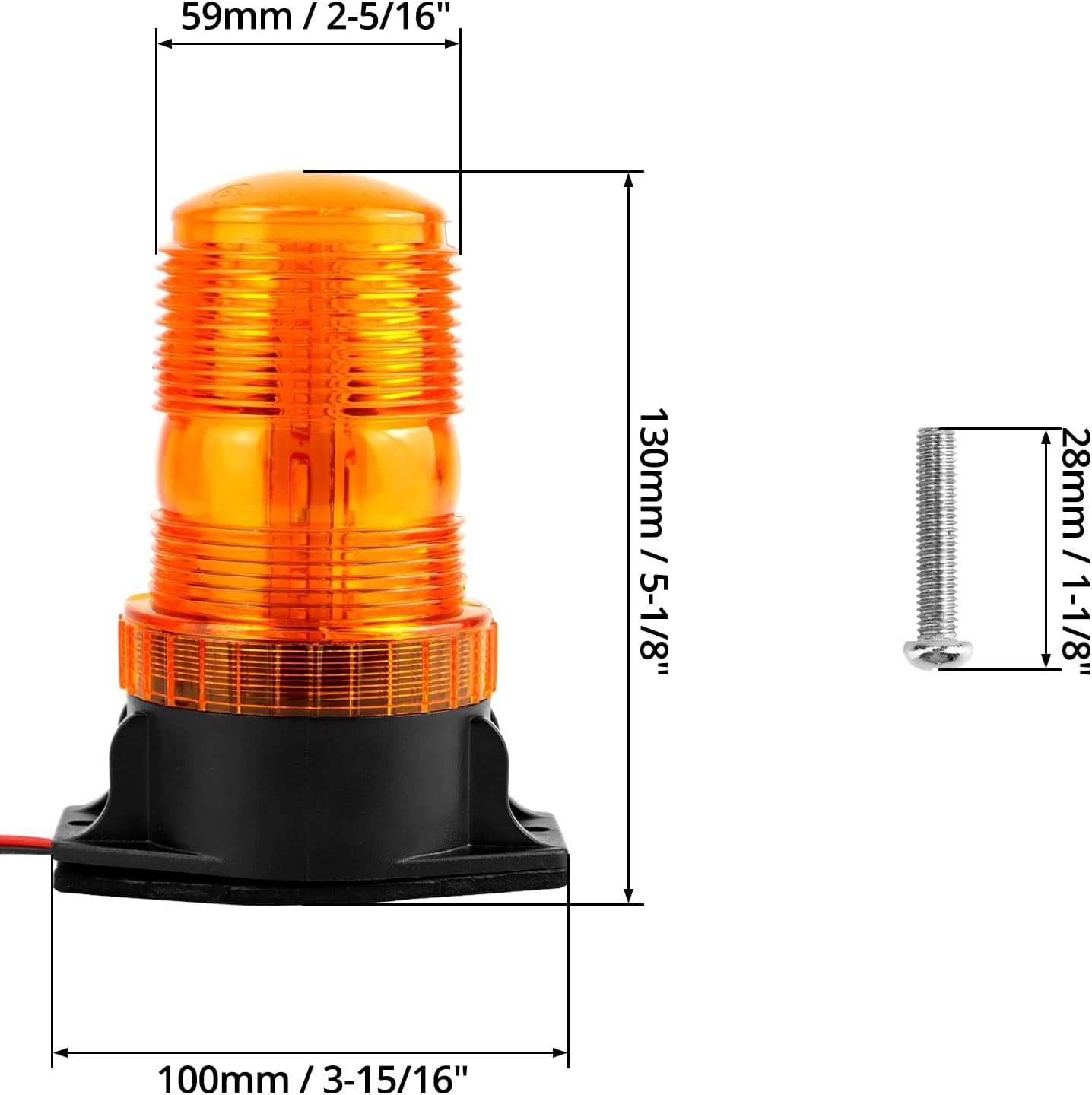 Amber 6W IP65 Strobe Beacon Pair LED-018 12-30V For Bus Truck Vehicle
