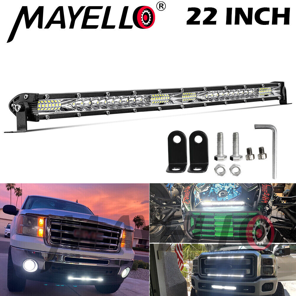 22 inch Slim Led Light Bar Spot Flood Combo Offroad UTV ATV Boat Truck DRL 20″