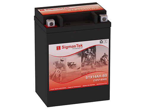 SigmasTek STX14AH-BS Battery Replacement for Polaris Sportsman HO 500CC 1996-13