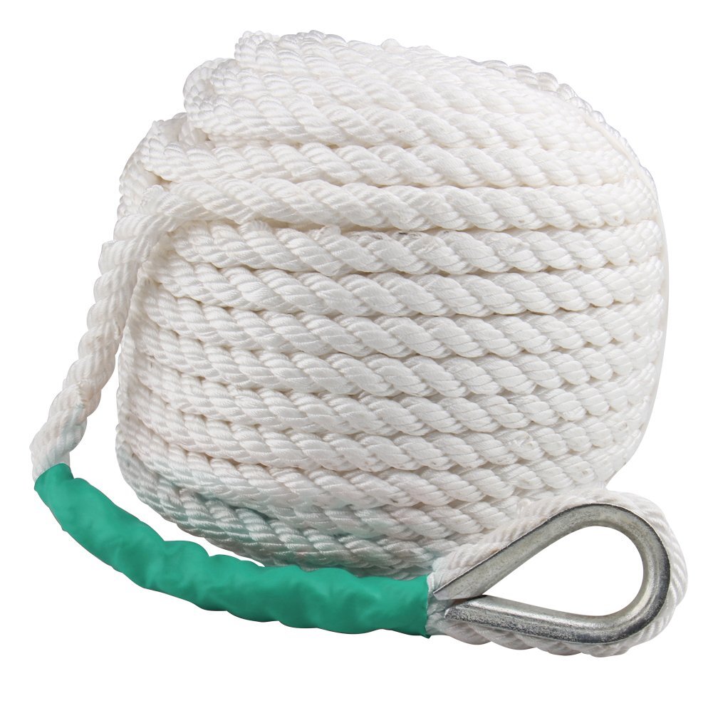 1/2″ 200FT Twisted Three Strand Nylon Anchor Rope Braided Boat Line w/ Thimble