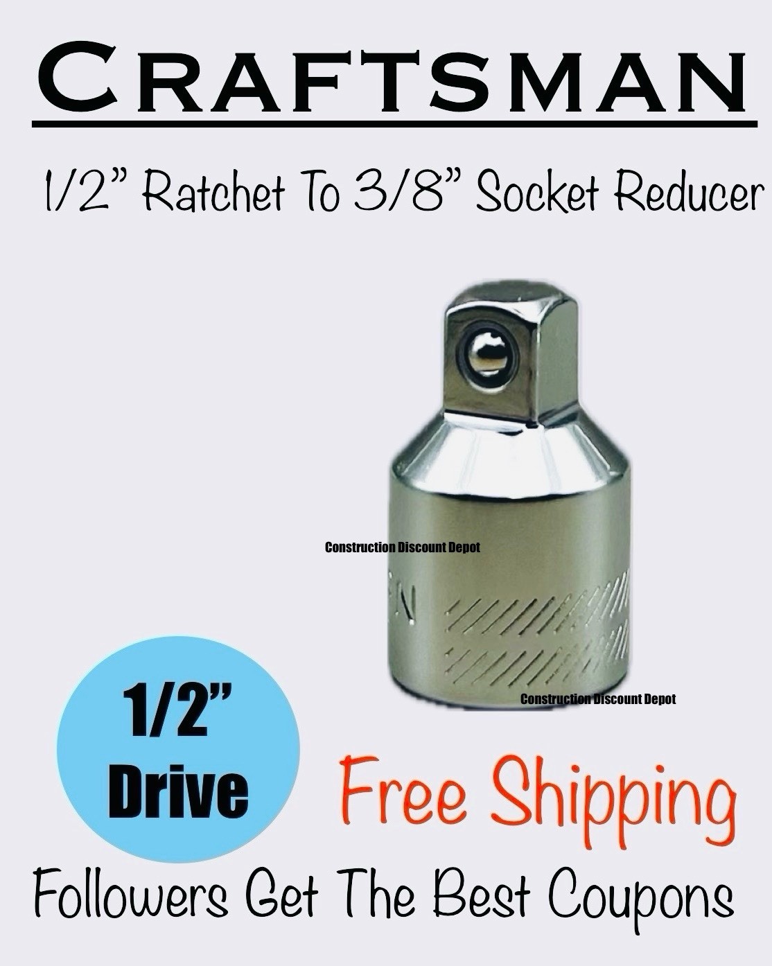 Craftsman 1/2″ Drive to 3/8″ Socket Adapter Reducer CMMT99222