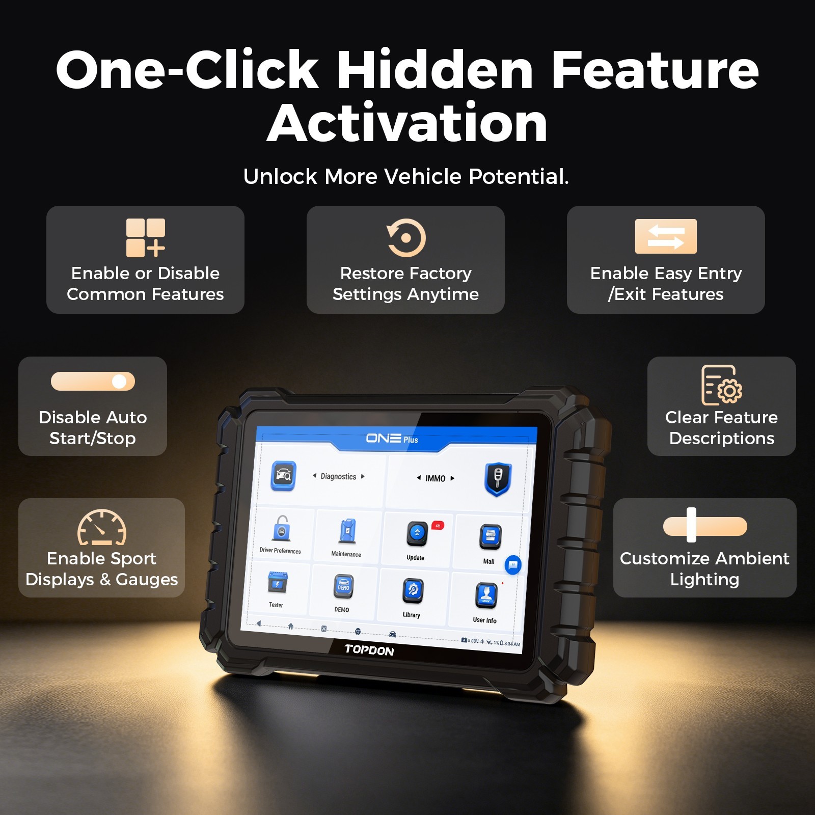 🔥2026 NEW TOPDON ONE Plus 2-Year Free Update OBD2 Scanner ECU Programmer Tool