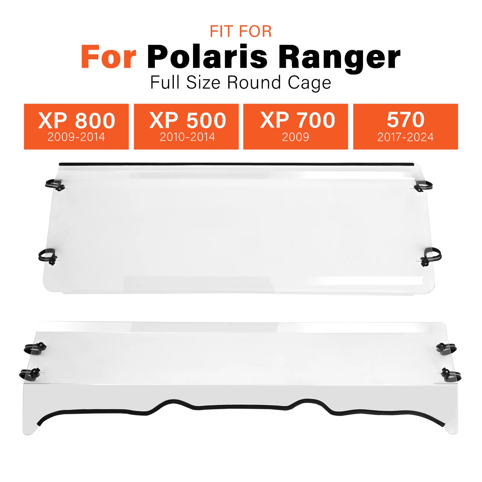 Front Full Windshield For Polaris Ranger XP 800/ XP 800 Crew/800 6×6 2010-2016