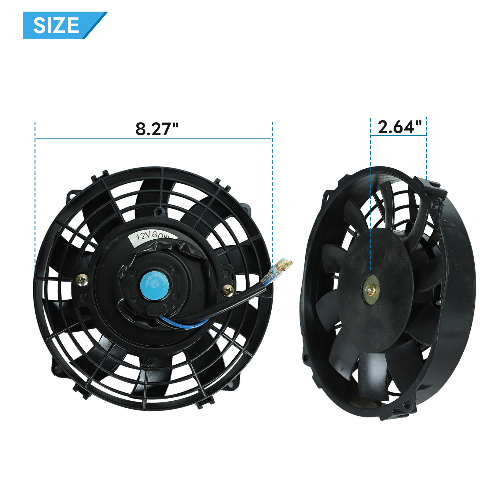 7″ inch Universal Slim Fan Push Pull Electric Radiator Cooling 12V Mount Kit