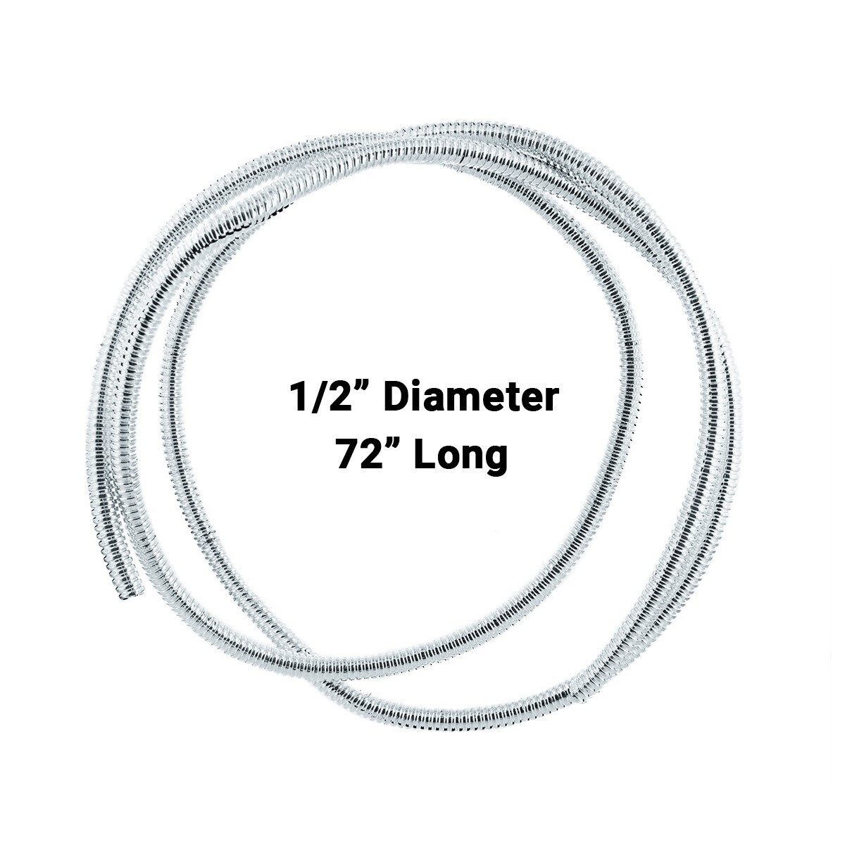 United Pacific 34802 72-in Chrome Wire Loom – 1/2-in Diameter – 1 Unit