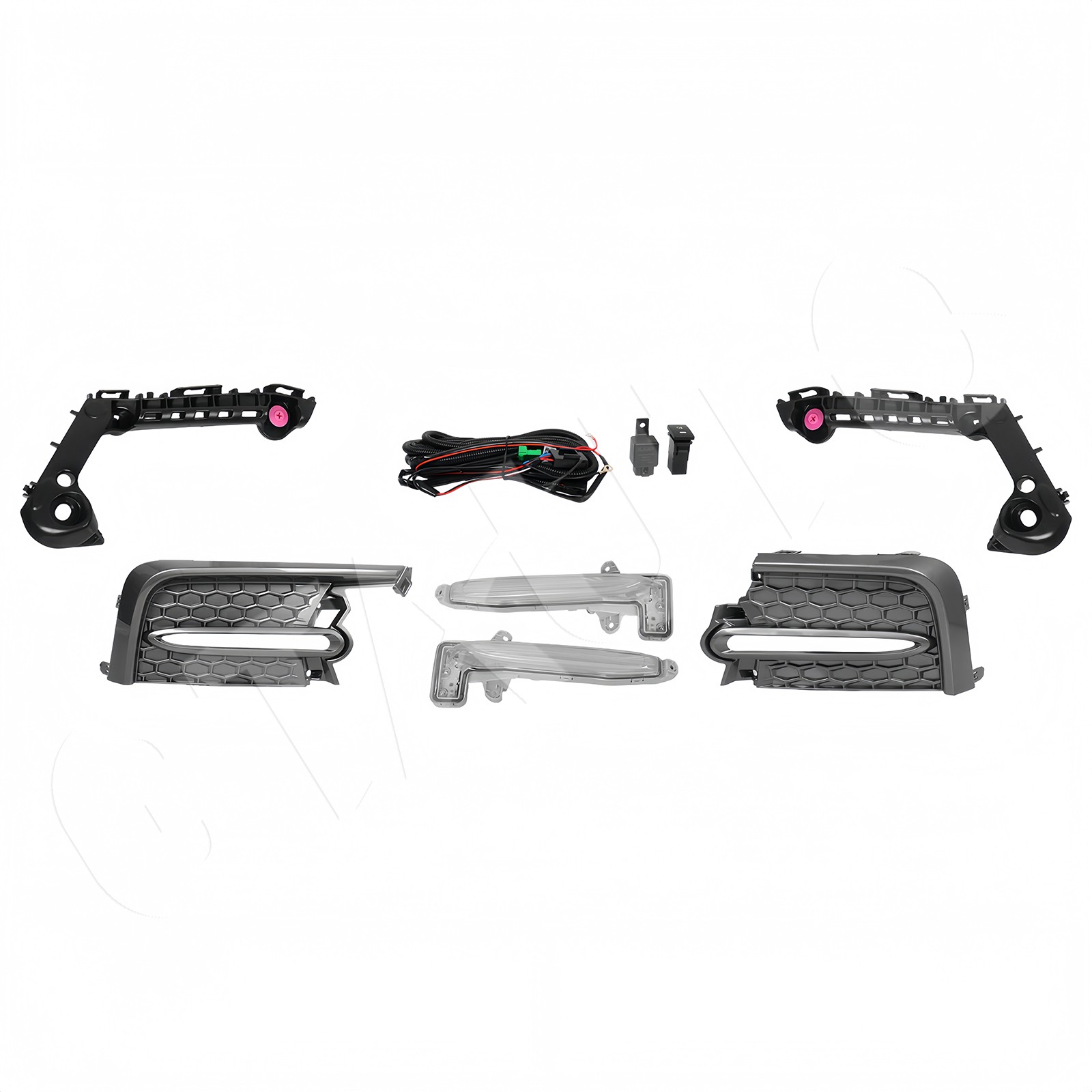 For 2020-2022 Toyota Corolla SE XSE Primed Front Bumper Grille Fog Light Set