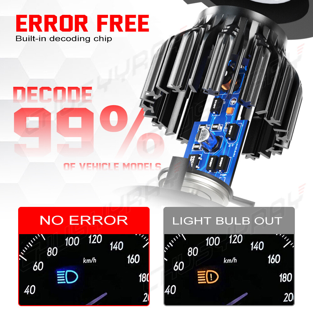 2X H13 9008 Super Bright LED Headlight Bulbs Kit 660000LM 6000K White Hi-Lo Beam