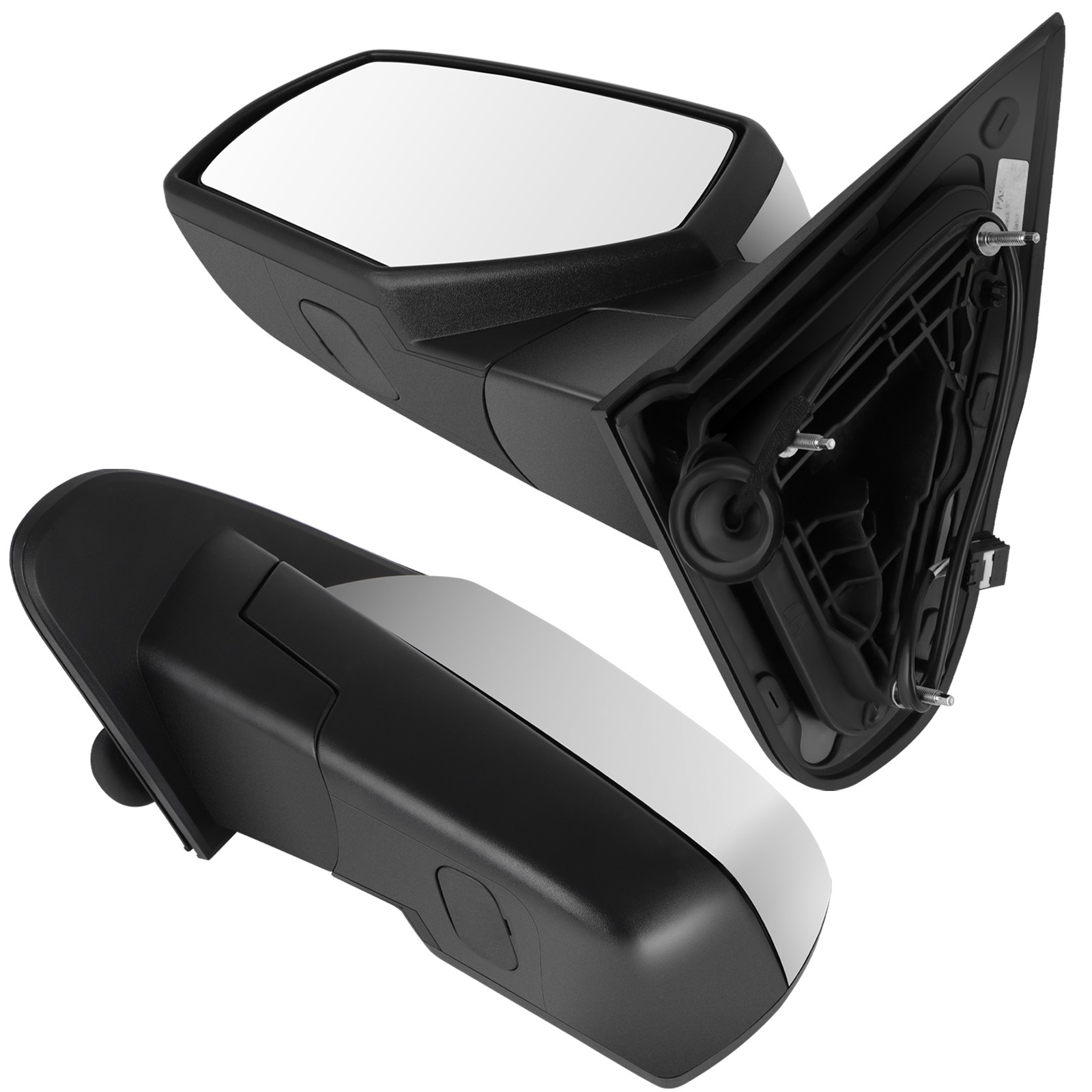 1X Pair of Mirrors For 2015-18 Chevy Silverado Chrome Power Heated Manual Fold