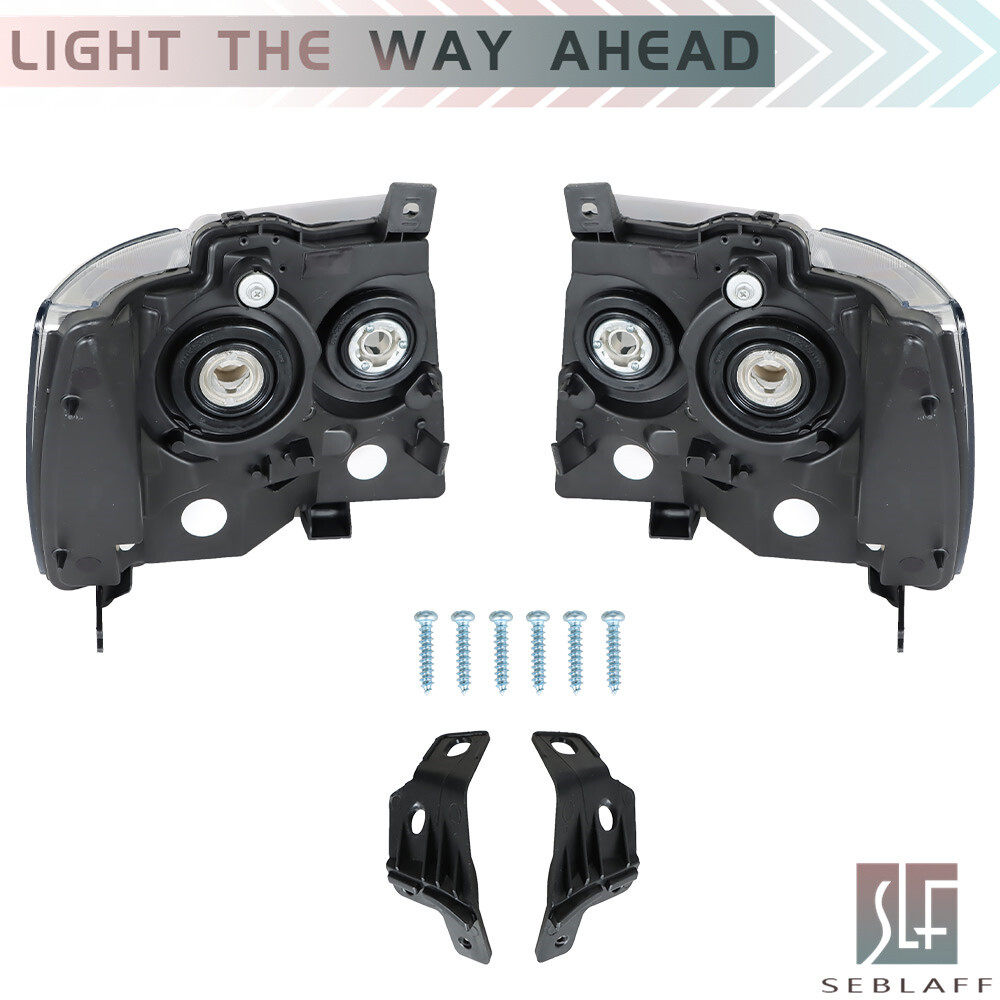 1 Pair Headlights For 2007-2014 Chevy Avalanche Tahoe Suburban Halogen Black