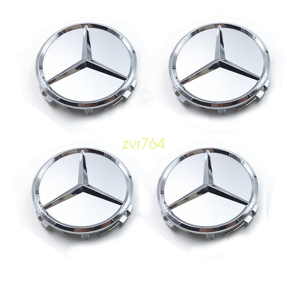 4PCS 75mm Wheel Center Hub Caps Cover Logo Badge Emblem For Mercedes Benz USA