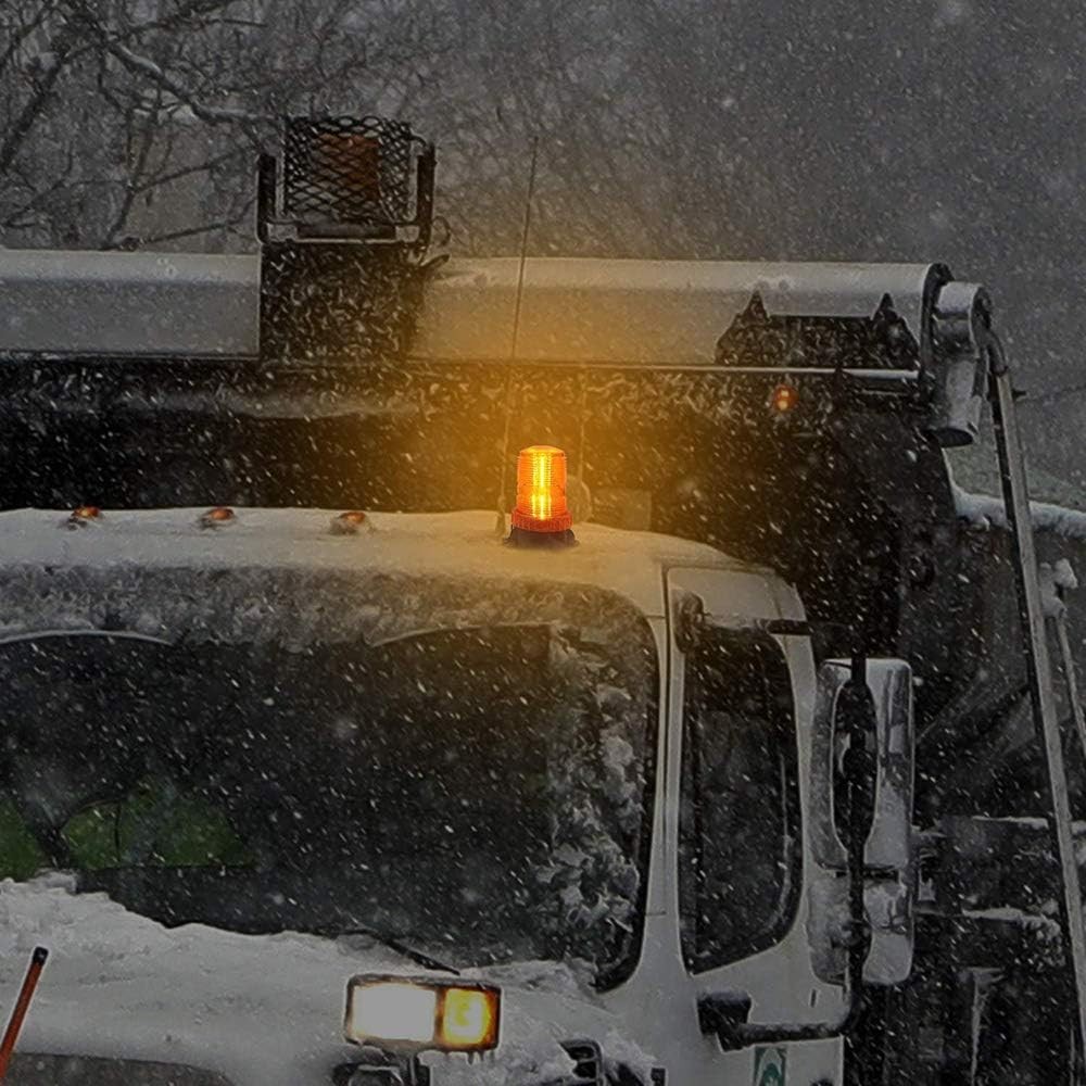 Amber 6W IP65 Strobe Beacon Pair LED-018 12-30V For Bus Truck Vehicle