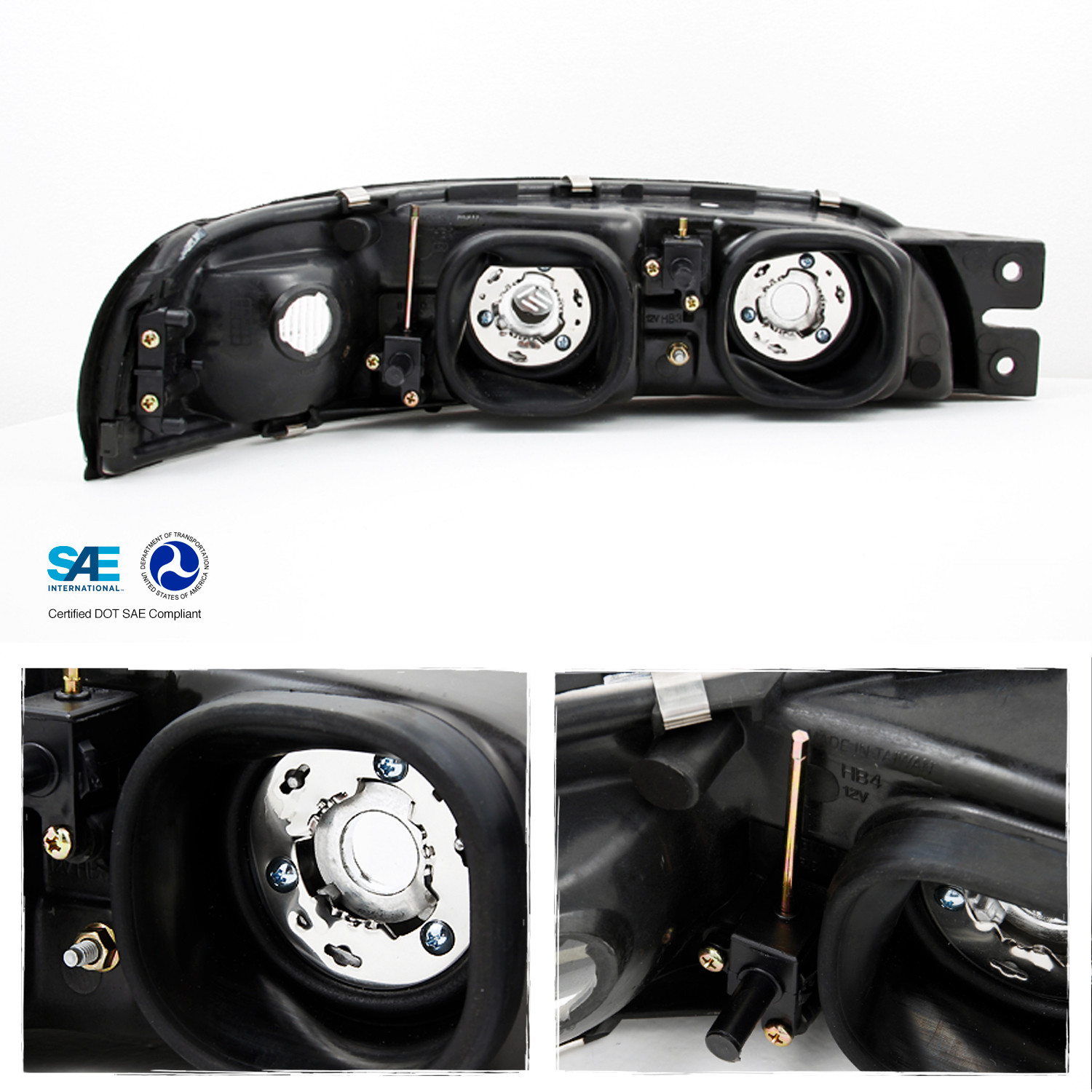 Fit 97-99 LeSabre Clear Headlights w/ Corner Signal Lamps L + R Replacement