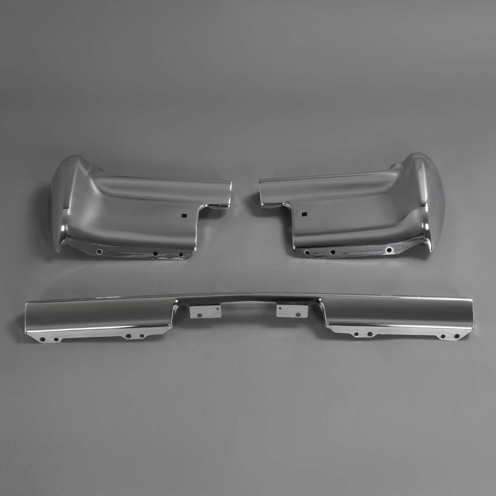 3 PCS Triple Set Rear Bumper Plated Panel Chrome For Chevrolet Impala 1964