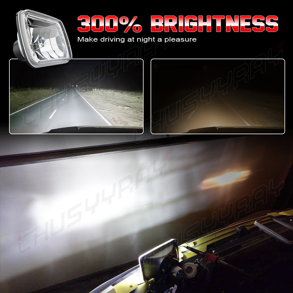 55W Pair 7×6 5×7 LED Headlights Hi-Lo Fit Chevy Express Cargo Van 1500 2500 3500
