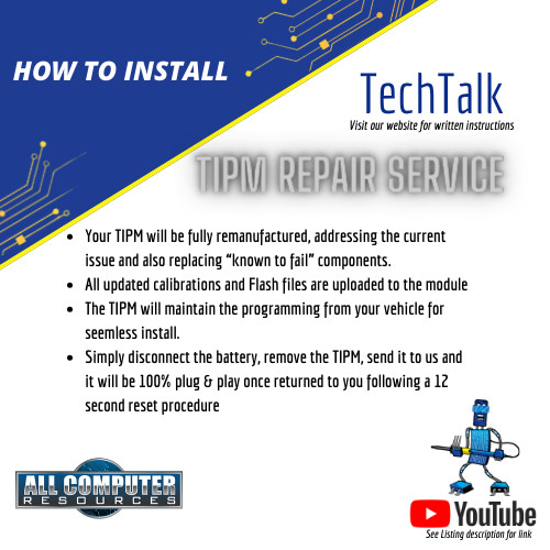 2013 Jeep Wrangler TIPM Fuse Relay Box Repair Service 68163903, 68244879
