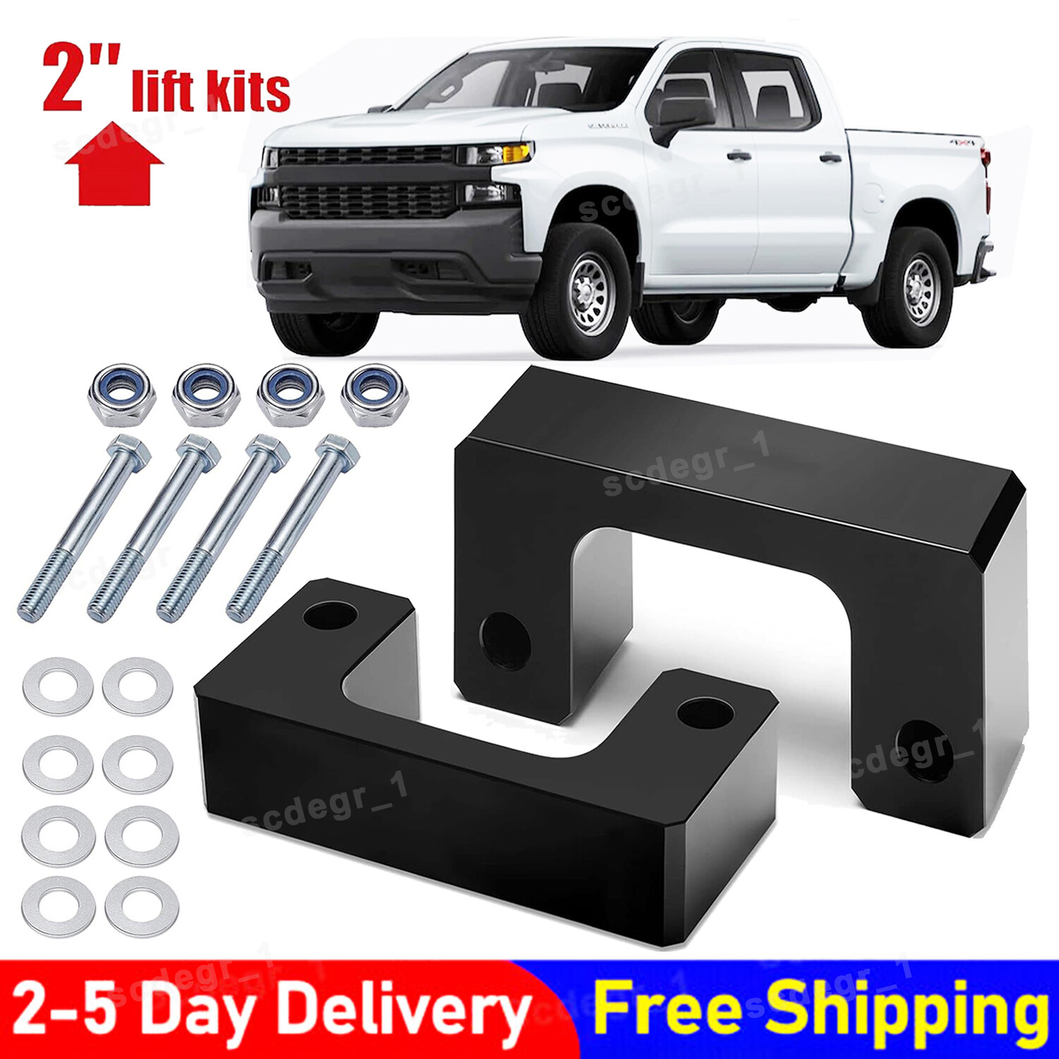 2″ Front Leveling Lift Kit For 2007-2024 Chevy Silverado Gmc Sierra Gm 1500 LM