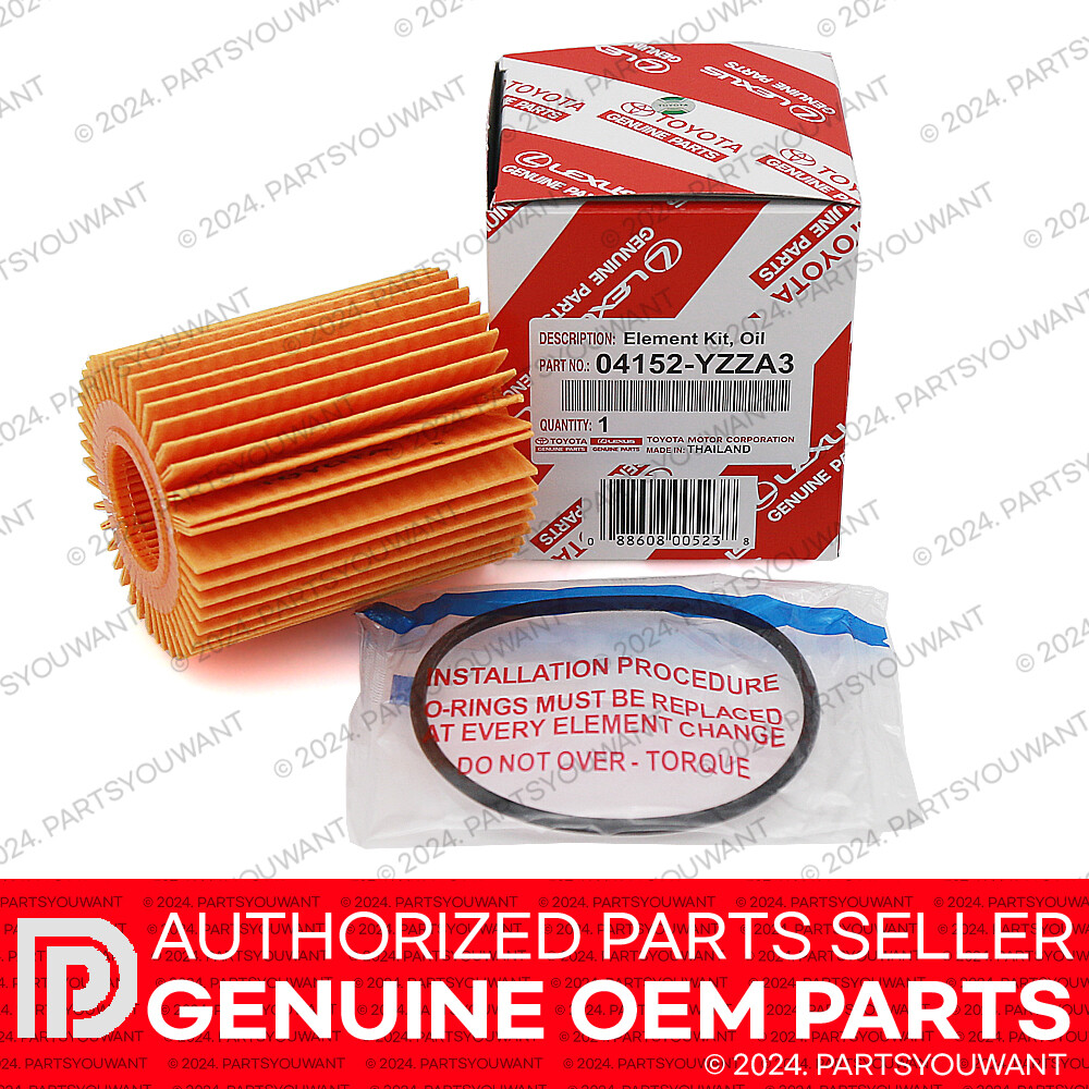 [3x] Genuine Lexus OEM Oil Filters 04152-YZZA3 + Oil Plug Gaskets 90430-12031