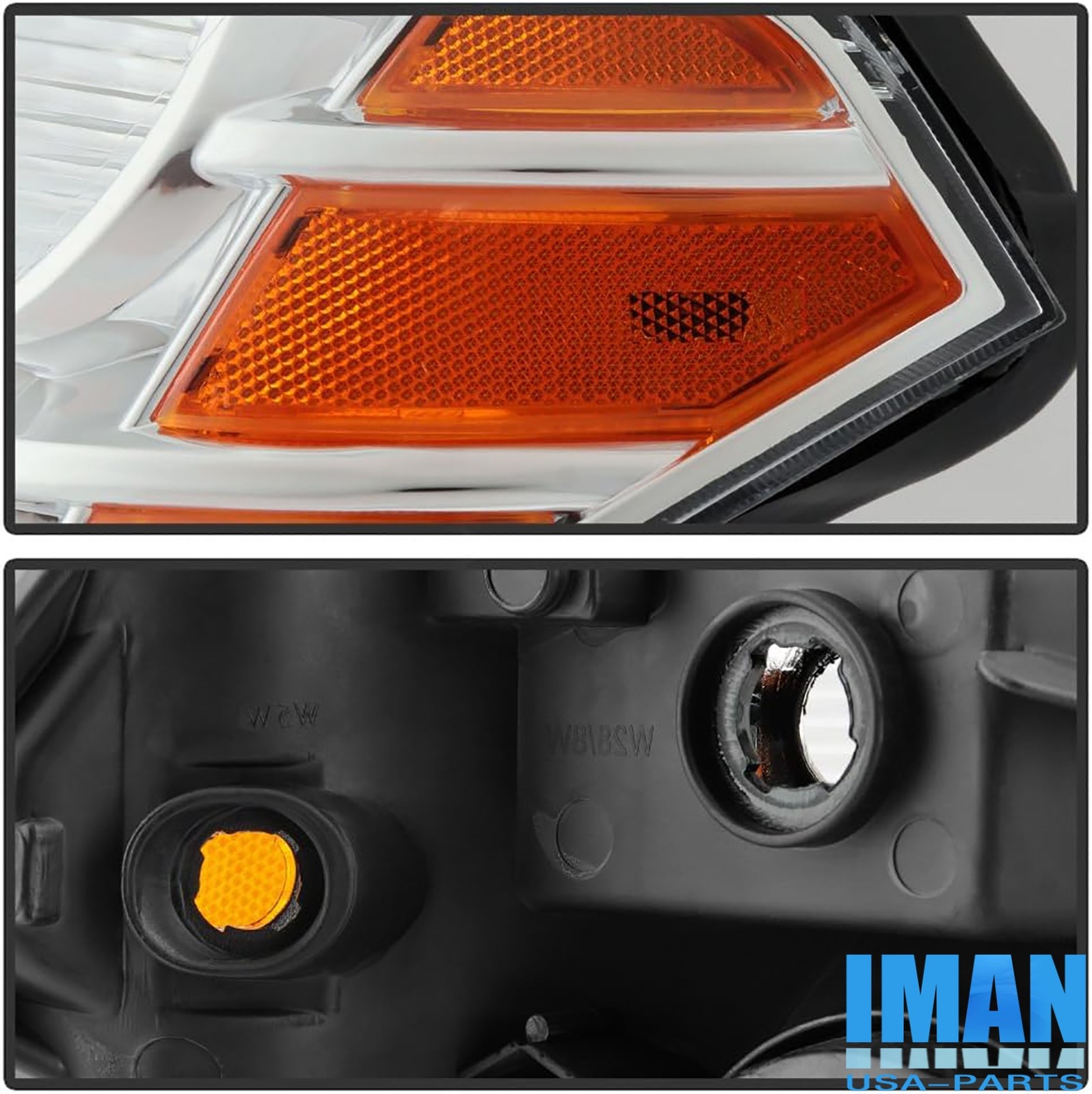 1 Pair Chrome Housing Headlights Headlamps With Bulbs For Pathfinder 2008-2012