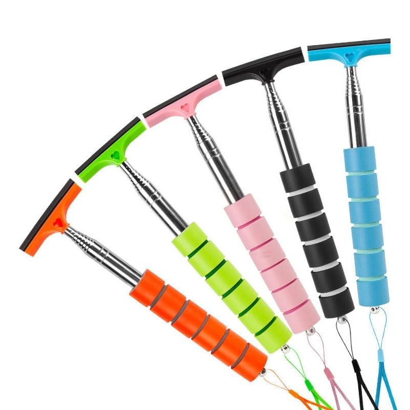 5 PCS Car Side Mirror Squeegee Set – Retractable Rearview Wiper Tool for Rain &