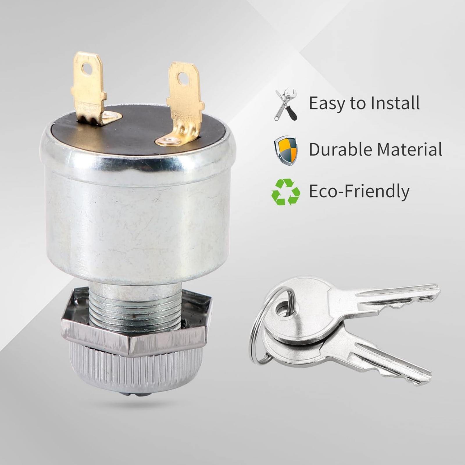 Metal+Plastic Ignition Switch 2-Terminal – Replacement for EZGO 1981+ Models