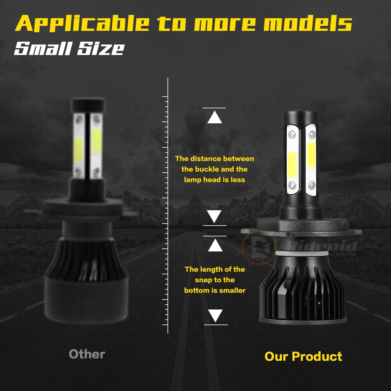 Pair 7″ Inch Round LED Headlights Hi/Lo Sealed Beam for Chevy Bel Air 1955-1957