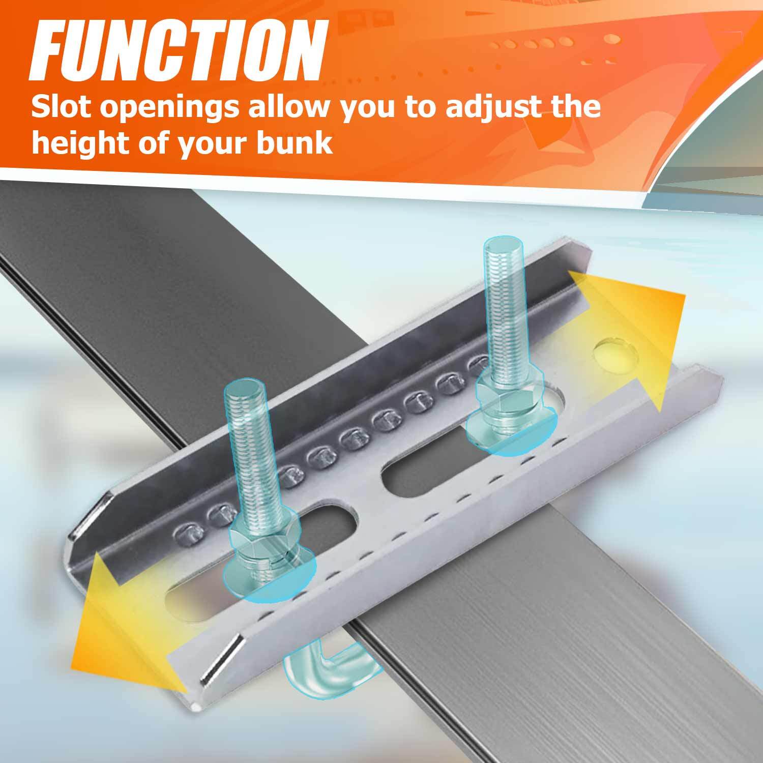 4× 8″ Galvanized Swivel Top Bunk Bracket Adjustable Boat Trailer 3×3
