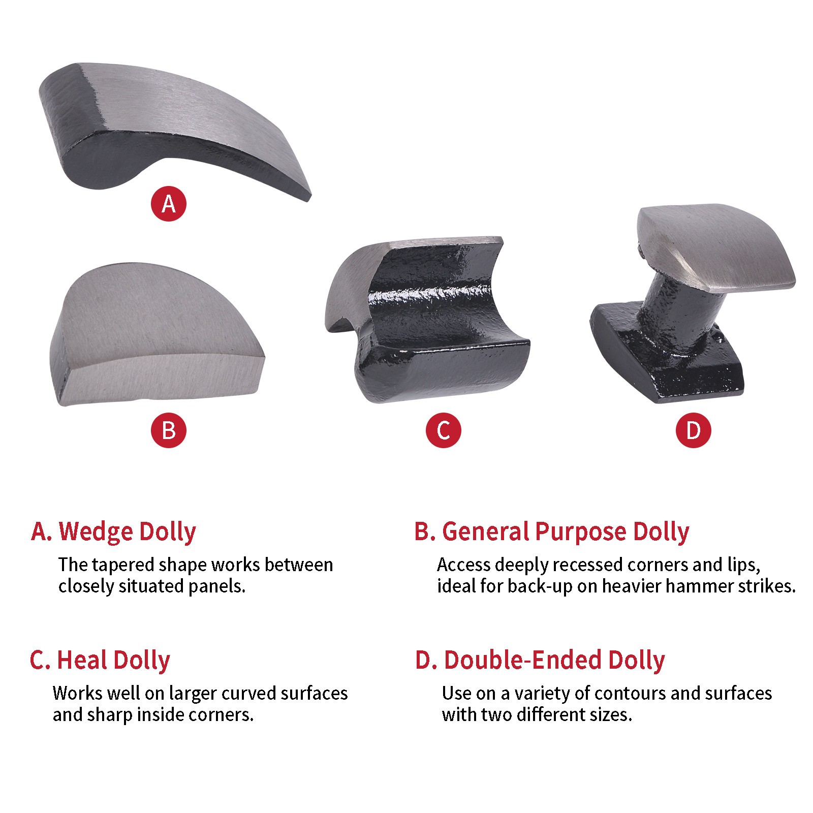 Shaping Tool Dent Hammer Fender Roller Fixer Remover Pro Auto Body Repair Tools
