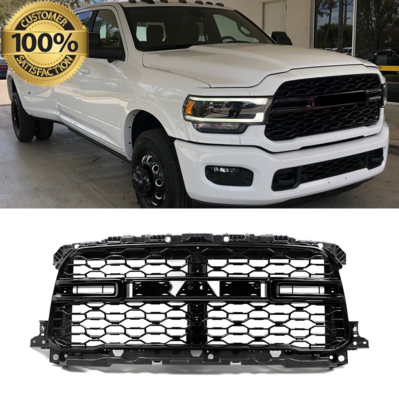 Diamond Black Front Bumper Grille Grill Fits 2019-2024 Ram 2500 3500 Tradesman