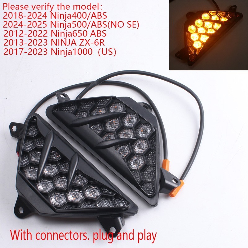 1 pair X Front LED Signal Lamp For KAWASAKI NINJA400 ABS 2018/19/20/21/22/23/24