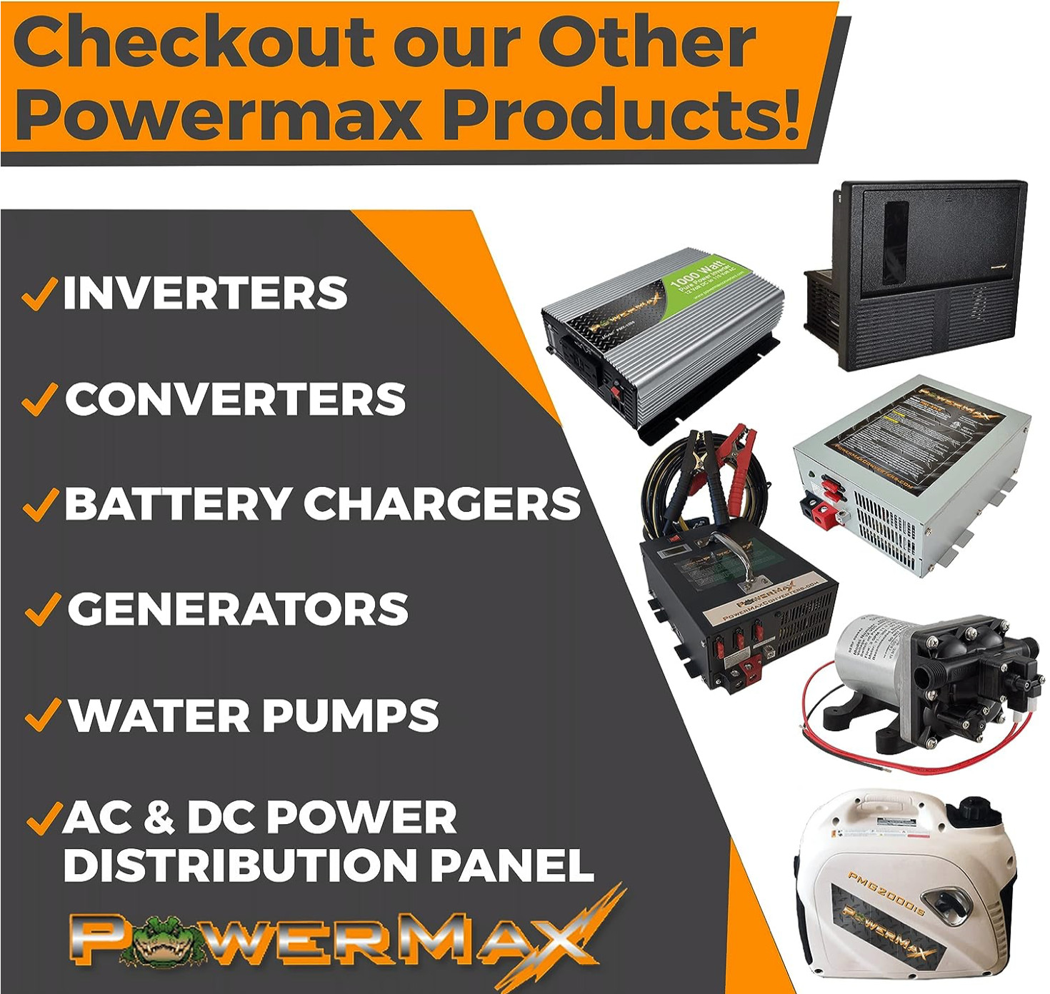 PowerMax 75 Amp Power Converter 12 Volt Power Supply with LED Light