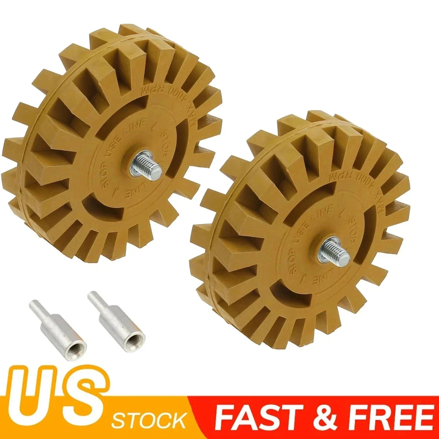2X 4” Car Decal Remover For 3M Glue Rubber Eraser Wheel Remove Adhesive Sticker