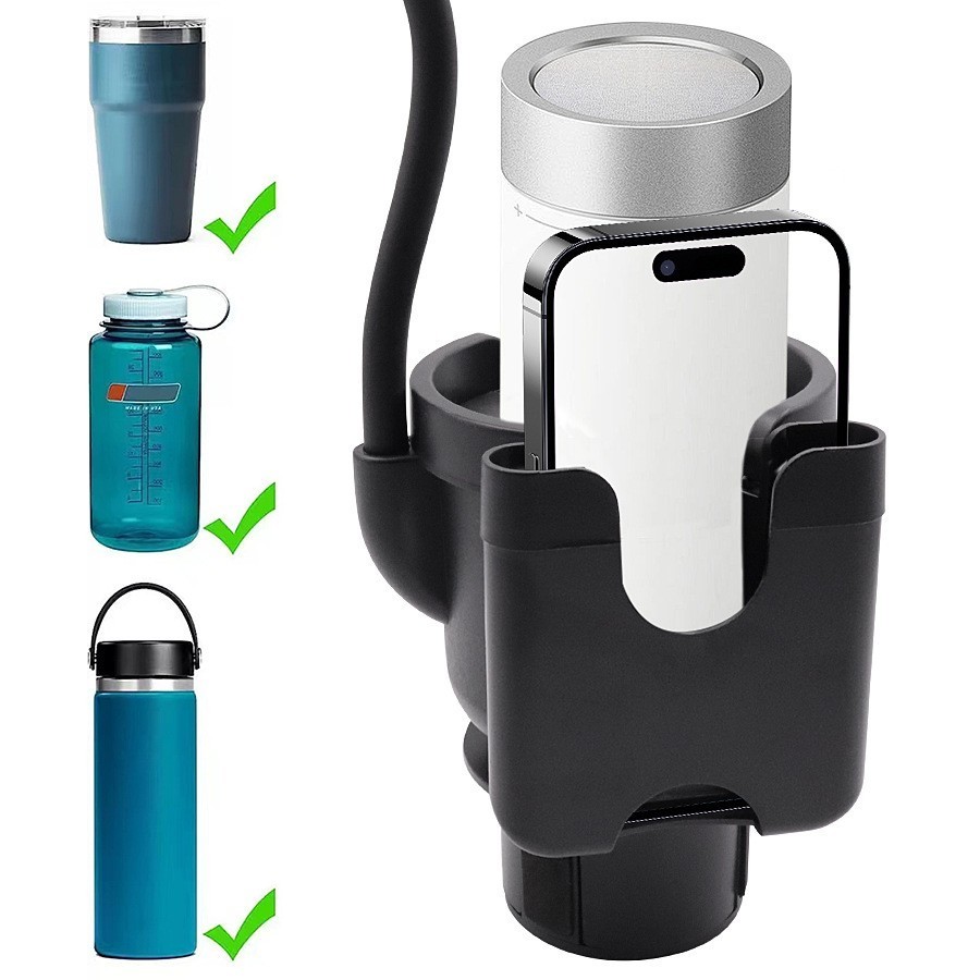 3 in 1 Car Cup Holder Expander Phone Mount Card Slot Universal 360° Phone Holder