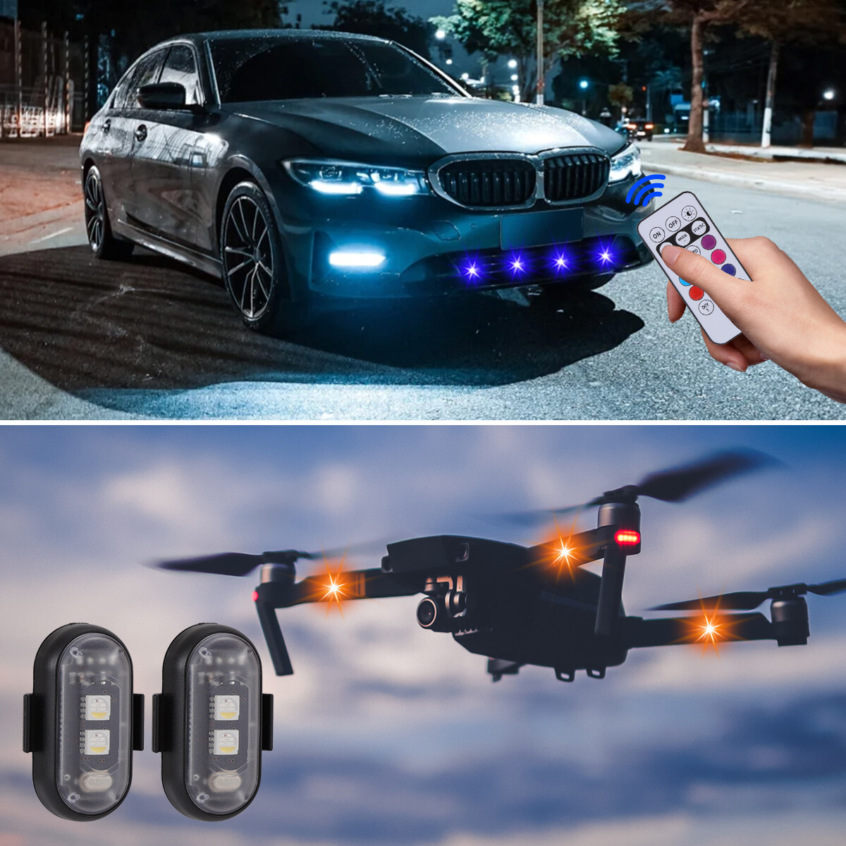 High Brightness Wireless LED Strobe Light 7 Colors Rechargeable Flashing Lights