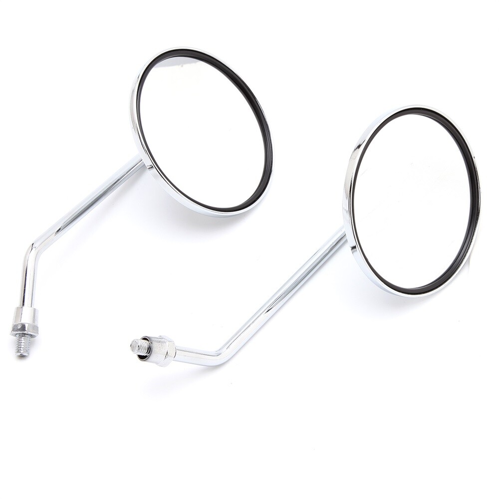 Motorcycle Chrome Round Rearview Side Mirror Universal For Vespa PX 125 Scooter