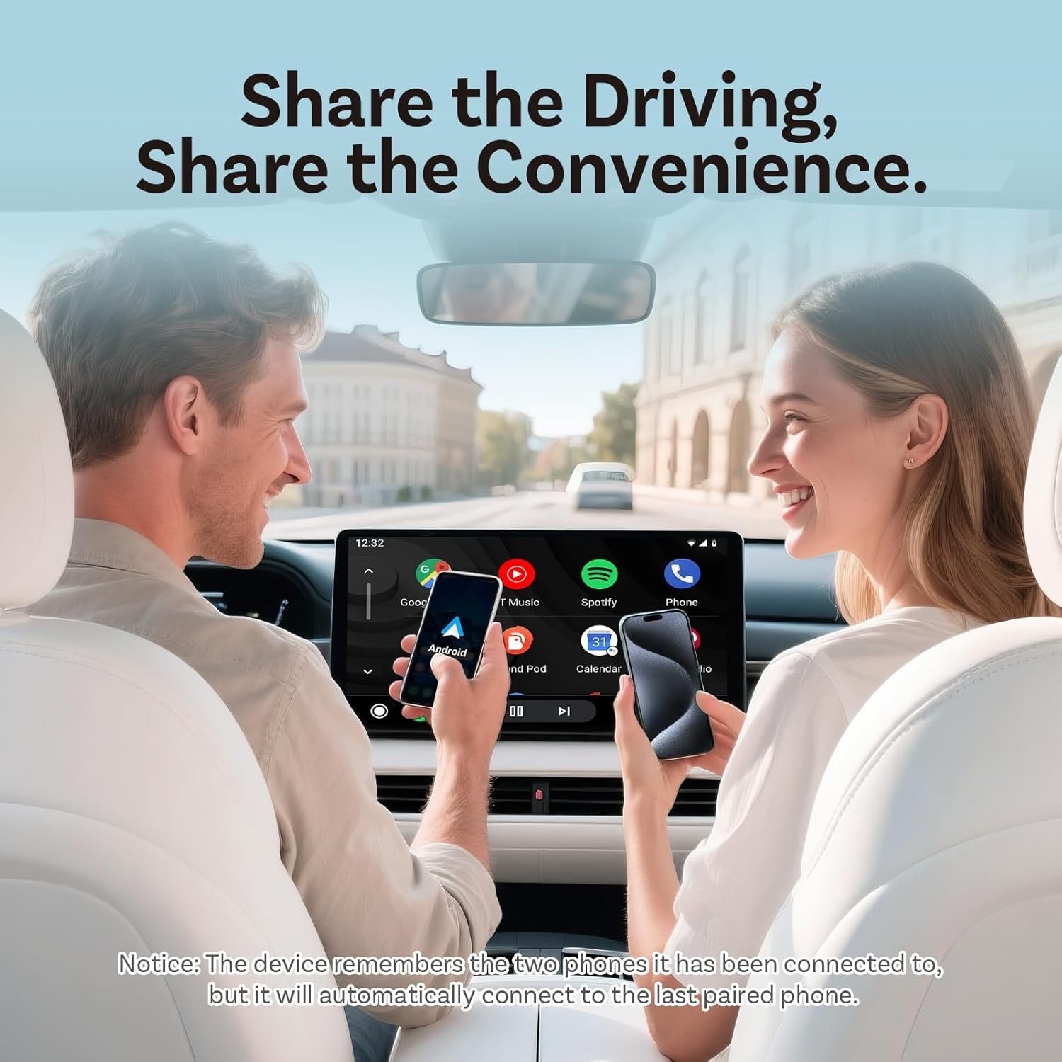 2 in 1 Wireless Apple CarPlay/Android auto Wireless Adapter for Android & Apple
