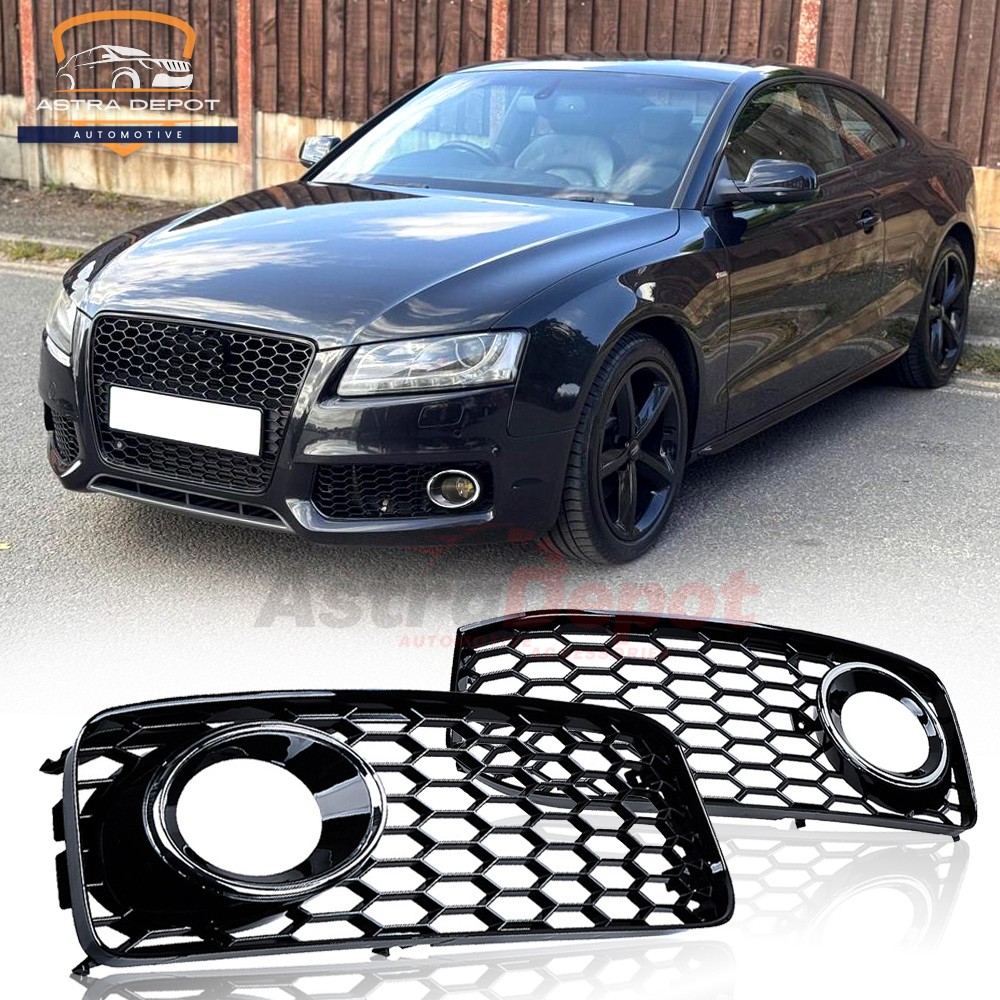 For 2008–2012 Audi A5 S-Line/S5 B8 RS5 Fog Light Cover Grill Honeycomb Mesh 2X