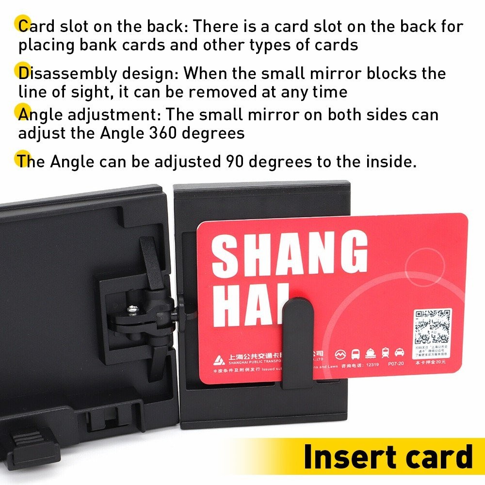 39cm Extendable Car Interior Rear View Mirror Rearview Wide Angle Windshield EAC