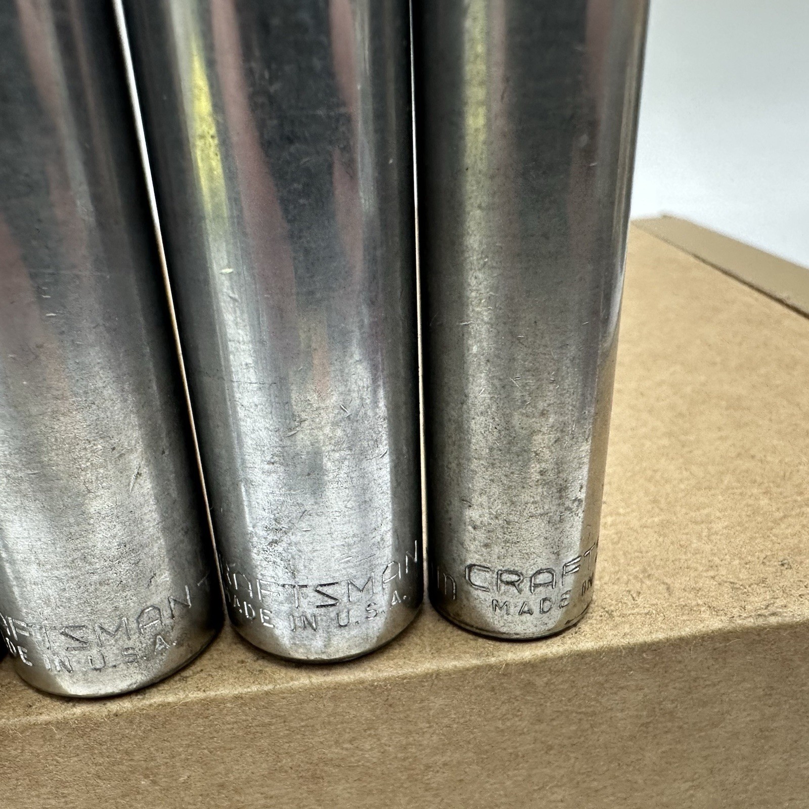 Craftsman Deep Socket Set 3/8” Drive EE Series 6 Point 1214,15,17mm USA Vintage