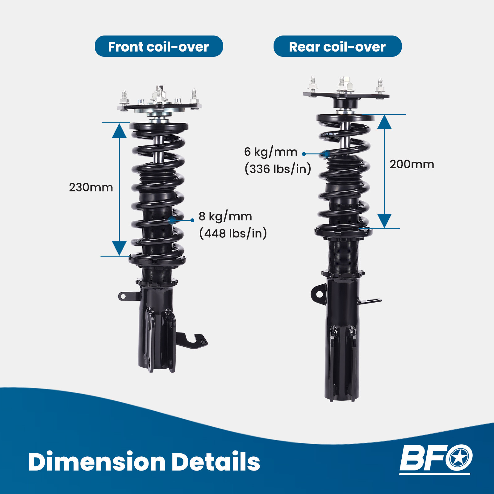 BFO Coilovers Shocks Struts Kit For Toyota Corolla AE92 AE101 AE111 1988-2002