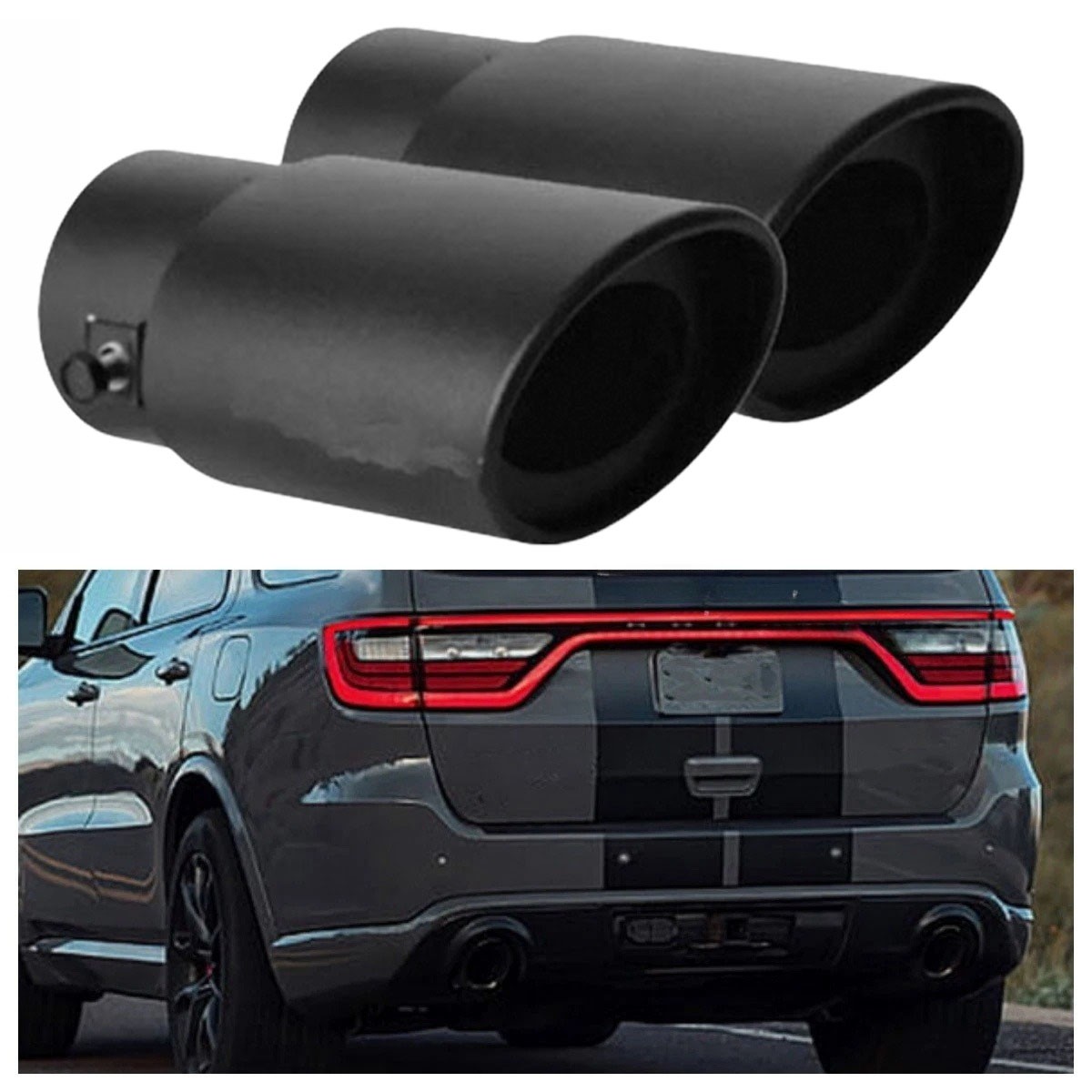 For Dodge Durango 2015-2024 2pcs Stainless Steel Exhaust Pipe Tail Muffler Tip