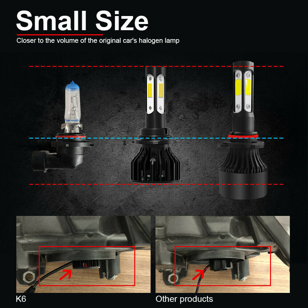 AUIMSOCO H11 LED Headlight Kit 6K Low Beam Bulbs Super White 30Days Free Return