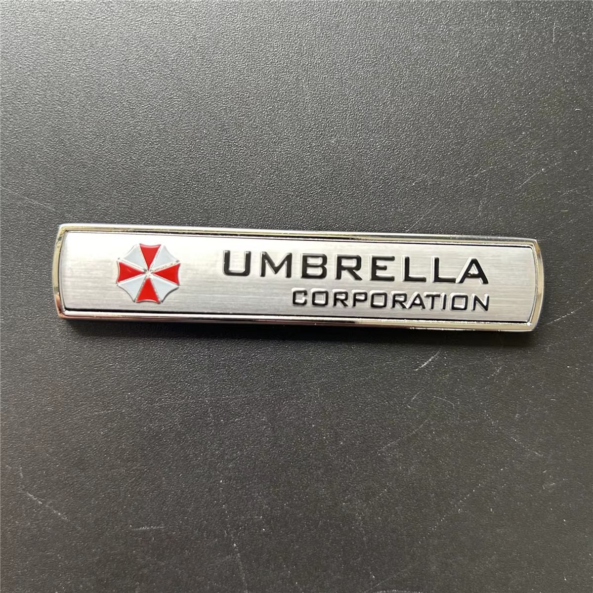 Metal Resident Evil Umbrella Corporation Emblem Car Badge Decal Metal Silver Blk