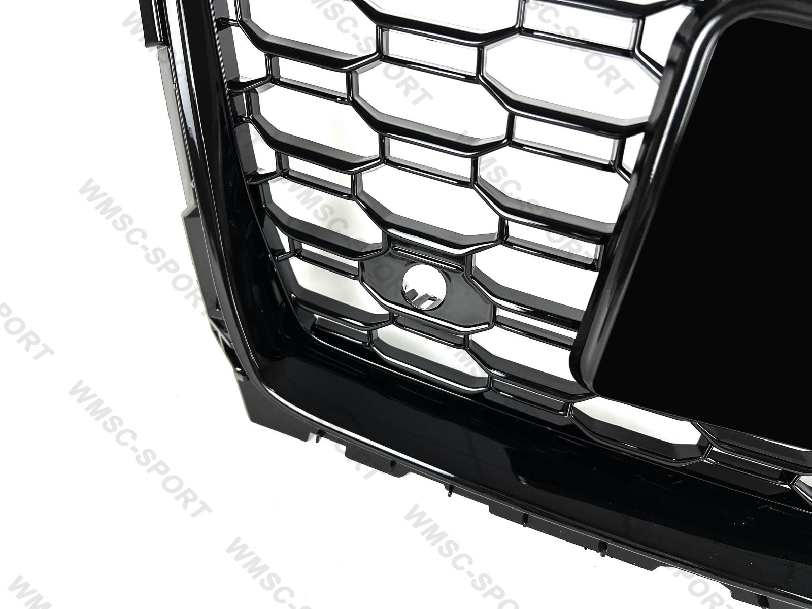 Glossy Black Honeycomb Front Bumper Grille for Audi A5 S5 B9 2017-2019 RS5 Style