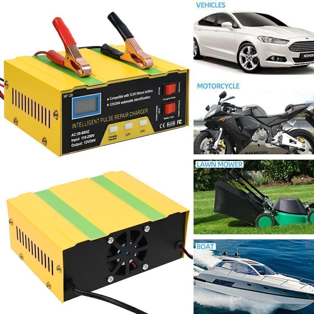 Car Battery Charger Heavy Duty 12V/ 24V Automatic Intelligent Pulse Repair